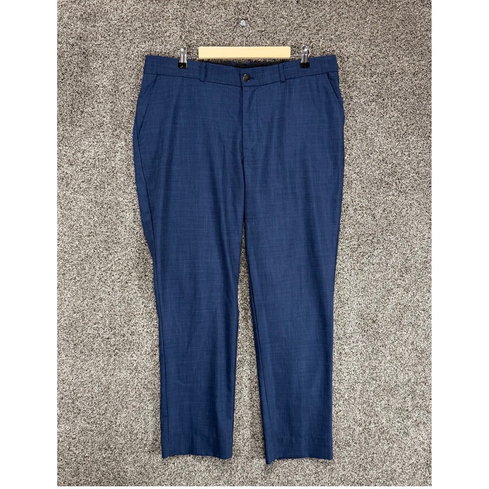 State & Liberty Dress Pants Mens 38/30 Heathered Navy‎ Blue Athletic Fit Stretch